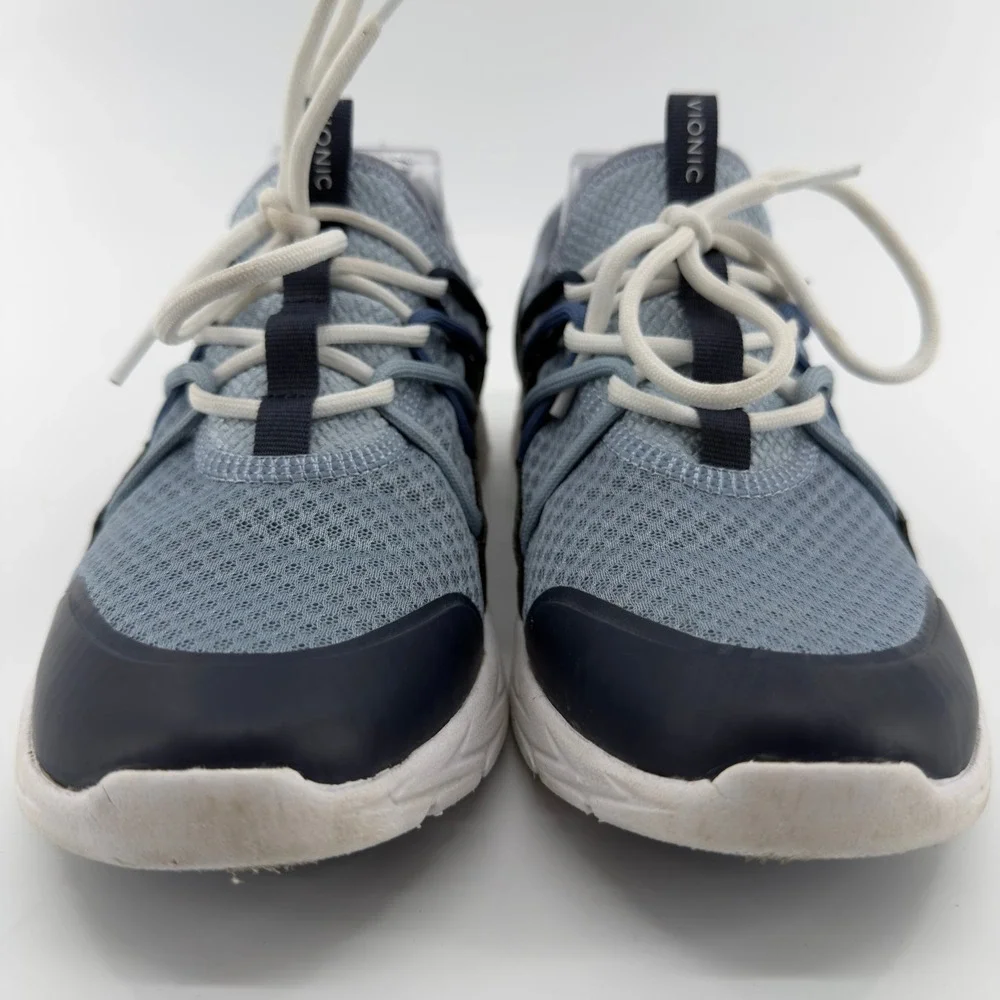 Vionic Zeliya Womens 8.5‎ Grey Navy Blue Mesh Orthotic Walking Sneakers Shoes